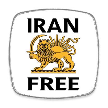 Heraldic lion with sword and sun - Square fridge magnet - white - Front