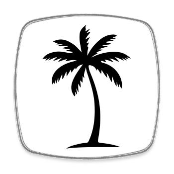 Palm Tree Icon - Square fridge magnet - white - Front
