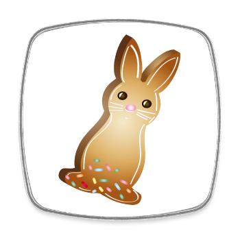 Easter bunny cookies with colorful sugar sprinkles - Square fridge magnet - white - Front