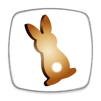 Biscuits de lapin de Pâques à queues courtes - Magnet carré - blanc - Devant