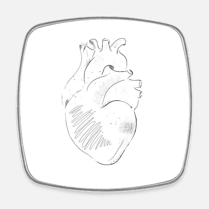 Anatomie Herz - Viereckiger Kühlschrankmagnet - Weiß