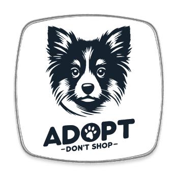 Adopt don't shop 3 - Square fridge magnet - white - Front