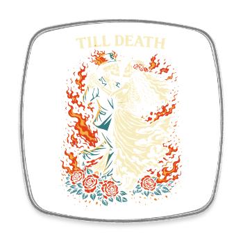 Till Death – Dark Valentine Skeleton Dance - Square fridge magnet - white - Front