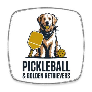 Pickleball & Golden Retriever – Hundeliebhaber - Viereckiger Kühlschrankmagnet - Weiß - Vorne