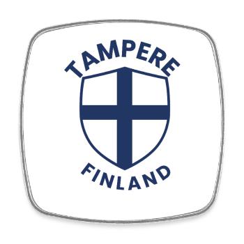 Tampere Finnlands Schildwappen - Viereckiger Kühlschrankmagnet - Weiß - Vorne
