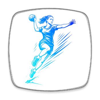 Handball Vibes für Handball fuer Frauen - Viereckiger Kühlschrankmagnet - Weiß - Vorne