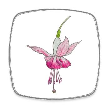 Fuchsienblüte - Viereckiger Kühlschrankmagnet - Weiß - Vorne