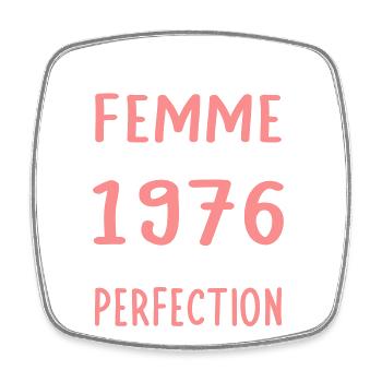 Geboren 1976 – Perfektion nahe - Viereckiger Kühlschrankmagnet - Weiß - Vorne