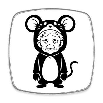 Karnevalsmuffel Maus - Magnet carré - blanc - Devant