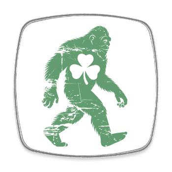 Le trèfle du Bigfoot de la Saint-Patrick - Magnet carré - blanc - Devant