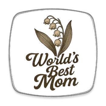 Das Weltbeste Mama-Lily-Design - Viereckiger Kühlschrankmagnet - Weiß - Vorne