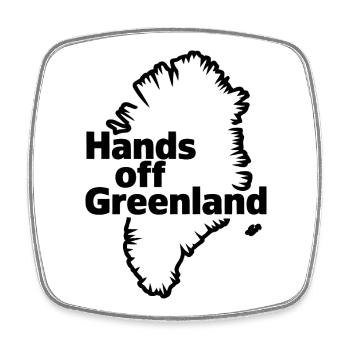 Pas touches au Groenland ! - Groenland / Grønland - Magnet carré - blanc - Devant
