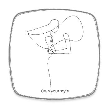 Own your style - Square fridge magnet - white - Front