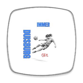 Toujours un coup de pied de football DUISBURG - Magnet carré - blanc - Devant