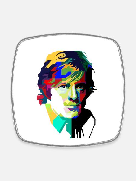 70s Classic Movie Pop Art - Square fridge magnet - white