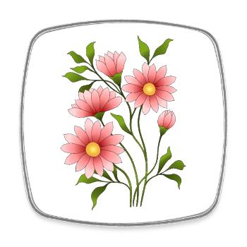 Fleur - Magnet carré - blanc - Devant