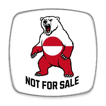 Greenland not for sale - Square fridge magnet - white - Front