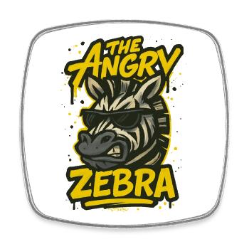 Das wütende Zebra - Viereckiger Kühlschrankmagnet - Weiß - Vorne