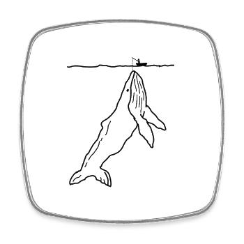 Angler Angeln Blauwal Geschenk - Viereckiger Kühlschrankmagnet - Weiß - Vorne