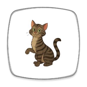 Freche getigerte Katze - Viereckiger Kühlschrankmagnet - Weiß - Vorne