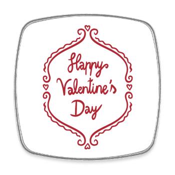 Cadre orné pour la Saint-Valentin - Magnet carré - blanc - Devant