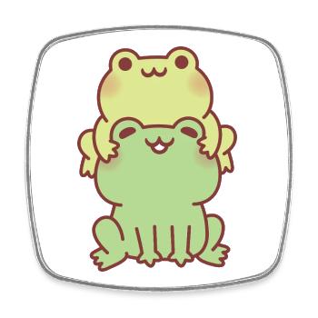 Cute Frogs Stacked Together Best Friends - Square fridge magnet - white - Front