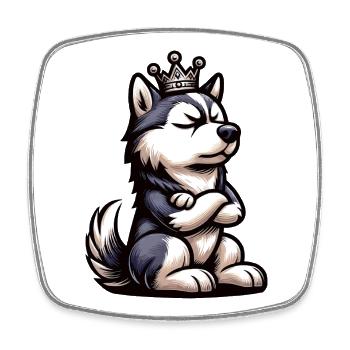 Husky Huskys Huskybesitzer Huskyhalter Huskyfan  - Viereckiger Kühlschrankmagnet - Weiß - Vorne