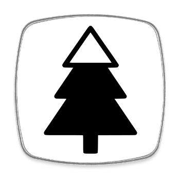 Fir Tree Forest Silhouette - Square fridge magnet - white - Front