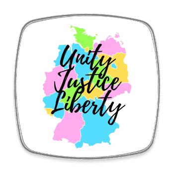 Carte de l’Allemagne - Unité, Justice et Liberté 2 - Magnet carré - blanc - Devant