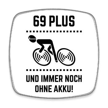 69 Plus – still without battery! Bicycle Road Bike B - Square fridge magnet - white - Front