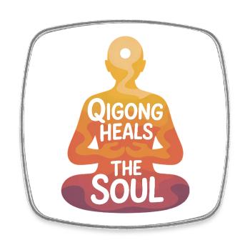 Qigong Tai Chi - Square fridge magnet - white - Front
