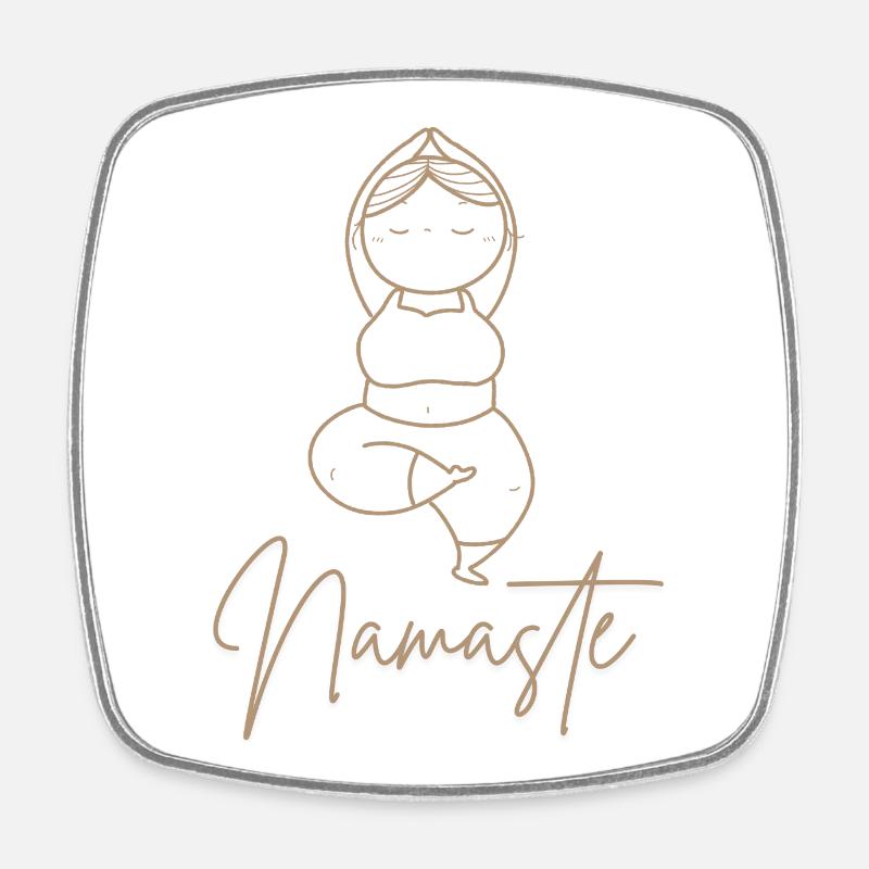 Yoga Namaste - Square fridge magnet - white