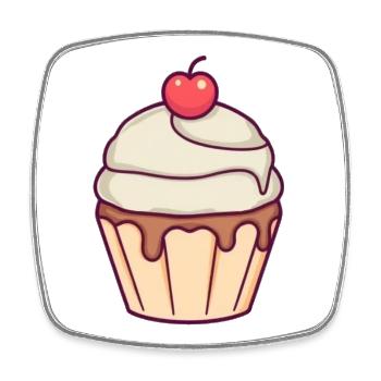 Cuisson de cupcakes, boulangerie, pâtisserie - Magnet carré - blanc - Devant