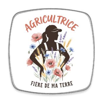 Agricultrice Métier Agriculture Femme - Magnet carré - blanc - Devant
