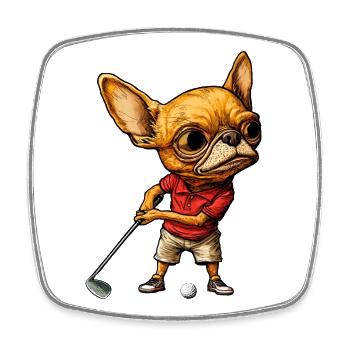 Golfeurs de Chihuahua - Magnet carré - blanc - Devant