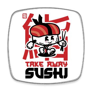 take away sushi - Viereckiger Kühlschrankmagnet - Weiß - Vorne