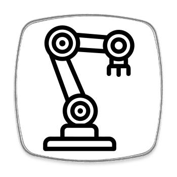 Roboterarm - Viereckiger Kühlschrankmagnet - Weiß - Vorne