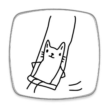 Balançoires de chat - Magnet carré - blanc - Devant