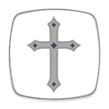 Graues Kreuz mit Indigo-Diamanten - Viereckiger Kühlschrankmagnet - Weiß - Vorne