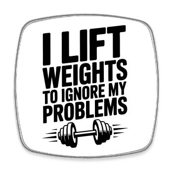 Weightlifting funny saying muscle building - Square fridge magnet - white - Front