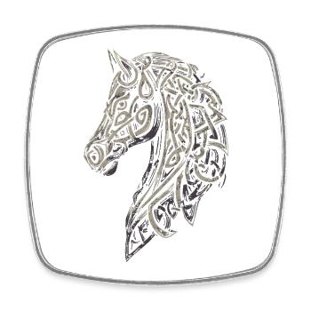 Cheval celtique - Magnet carré - blanc - Devant