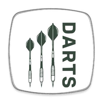 Darts Design Green with Darts - Square fridge magnet - white - Front