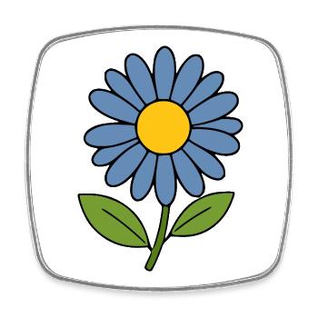blaue Blume Blumen Geschenk Geburtstag - Viereckiger Kühlschrankmagnet - Weiß - Vorne