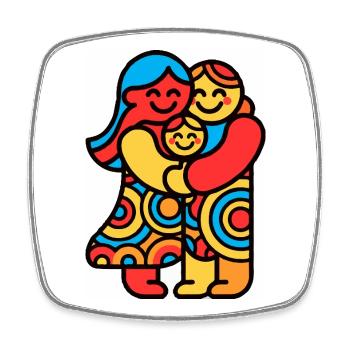 Colorful Family Pop Art Plush Toy - Square fridge magnet - white - Front