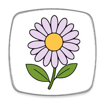 Blume pastell Blumen Blüte flieder - Viereckiger Kühlschrankmagnet - Weiß - Vorne
