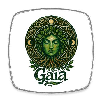 Gaia – Mutter Natur – Baum des Lebens - Viereckiger Kühlschrankmagnet - Weiß - Vorne