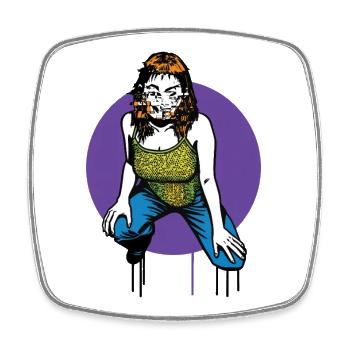 HACKER GIRL - geek & scifi - Square fridge magnet - white - Front