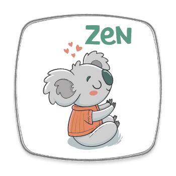 Koala Zen im orangefarbenen Pullover - Viereckiger Kühlschrankmagnet - Weiß - Vorne