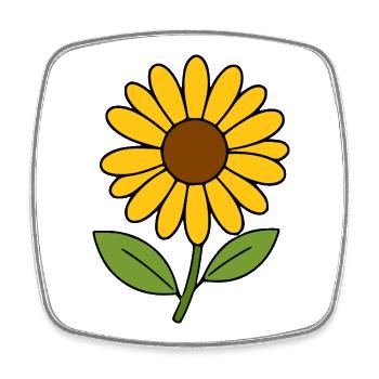 Fleurs jaunes Fleurs Fleurs Fleurs Fleurs Motif floral - Magnet carré - blanc - Devant
