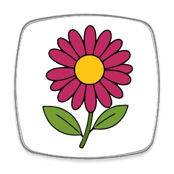 Blume rot violett Blumen Blüte - Viereckiger Kühlschrankmagnet - Weiß - Vorne